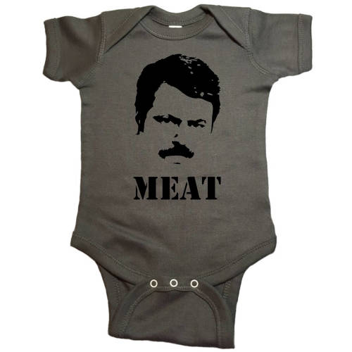 Parks And Recreation Baby "Ron Swanson Meat." Bodysuit Baby Clothes