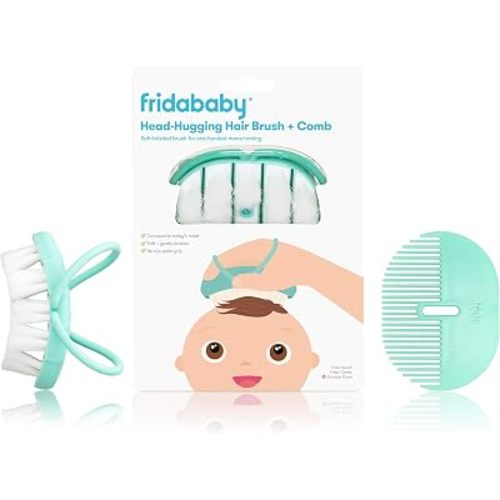 Frida Baby Infant Head-Hugging Baby Hairbrush and Comb Set, Newborn and Up