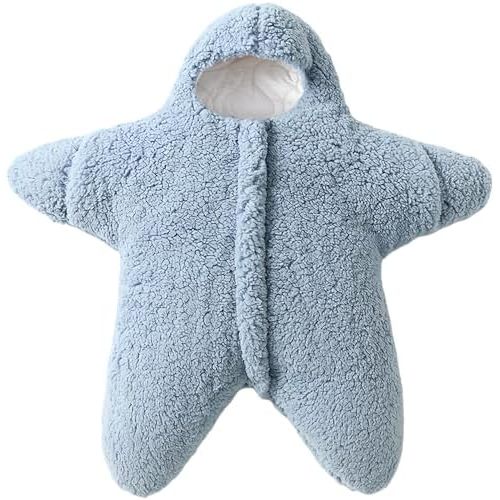 BINIDUCKLING Baby Bunting Suit Starfish Outfit for Fall & Winter Fleece Pramsuit 3-12 Months