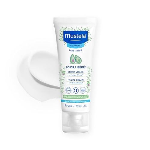 Mustela Hydra Bebe Face Cream – Daily Baby Moisturizer with Natural Avocado, Jojoba Oil & Shea Butter - 1.35 fl. oz. - Packaging may vary