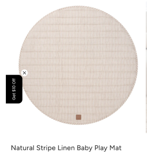 Natural Stripe Linen Baby Play Mat