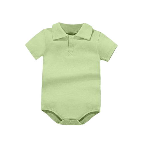 NAISIBABY Baby Boys Girls Bodysuit, Short Sleeve Cotton Soft Polo Collar Unisex Infant Onesie Romper Green 6-9Months