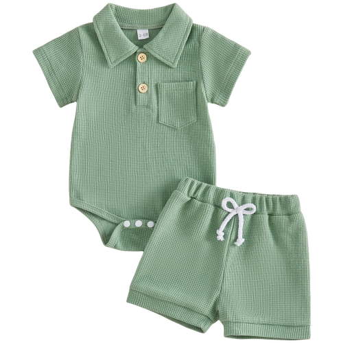 Newborn Boy Clothes Baby Boy Outfits Set Baby Boy Summer Clothes Soft Cotton Short Sleeve Top and Shorts for 0-18M