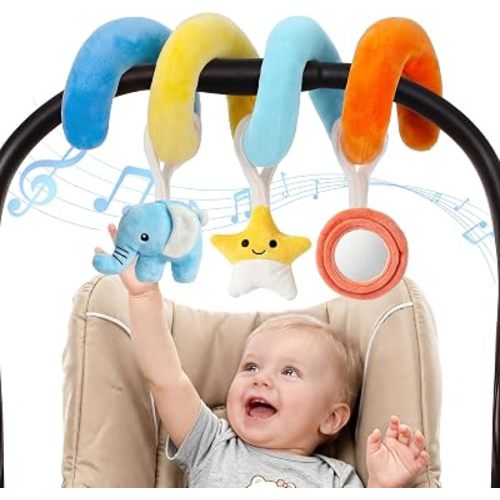 URMYWO Spiral Car Seat Toys for Babies 0-6 Months, Nordic Style