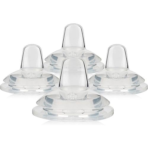 Sippy Nipple for Dr. Brown's Wide-Neck Baby Bottles and Sippy Spout Bottles,Variable Flow, Silicone Conversion Nipples,6+ Months,4 Count