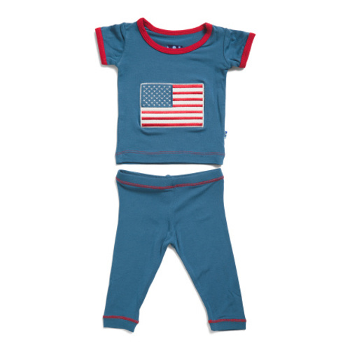 Infant Boys 2pc Short Sleeve American Flag Top And Pants Pajama Set | Baby Boys (0-24m) | Marshalls