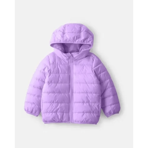 Toddler Girl Midweight Packable Puffer - Purple | Carter's (5T)