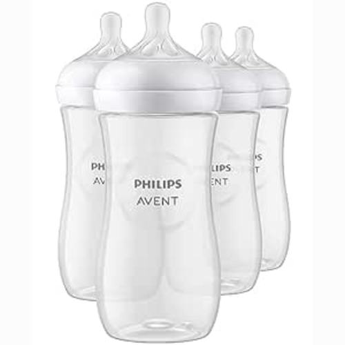 Amazon.com : Philips AVENT Natural Baby Bottle with Natural Response Nipple, Clear, 11oz, 4pk, SCY906/04 : Baby