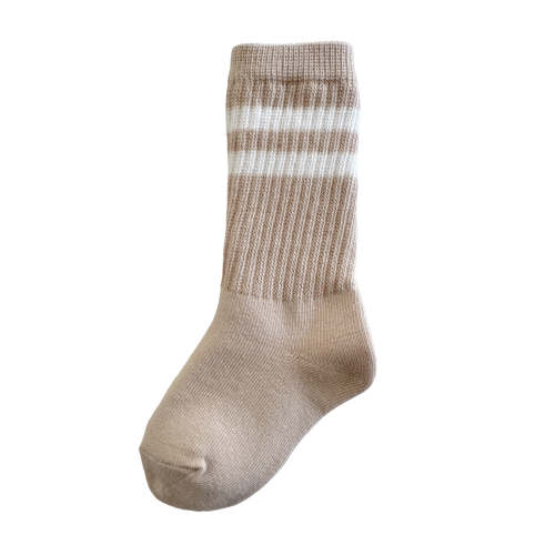 Tube Socks, Latte Stripe