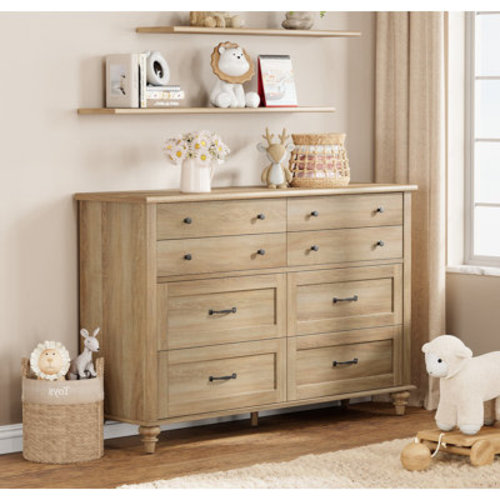 Charlton Home® Scarlett 54" W 8-Drawer Solid and Manufactured Wood Dresser & Reviews | Wayfair