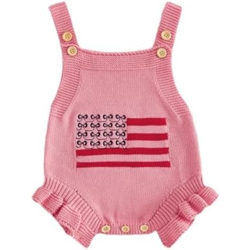 FYBITBO Baby Sweater Knit Romper Newborn Girl Strawberry Sweaters Onesie Overalls Fall Winter Clothes Summer Outfit