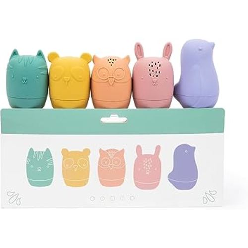 Mold Free Bath Toys, Set of 5, Infant Bath Toys 6-12 Months and Toddlers 1-3, Baby Bathtub and Pool Toys, Silicone Bath Toys, Baby Bath Toys Mold Free