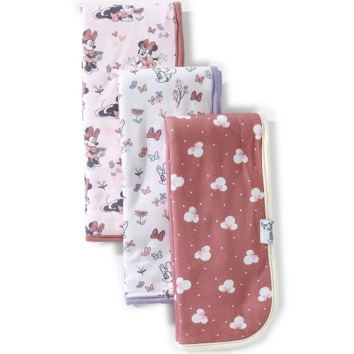 Copper Pearl x Disney Baby Girls Minnie Mouse Bowquet Oversized Burp Cloths 3-Pack