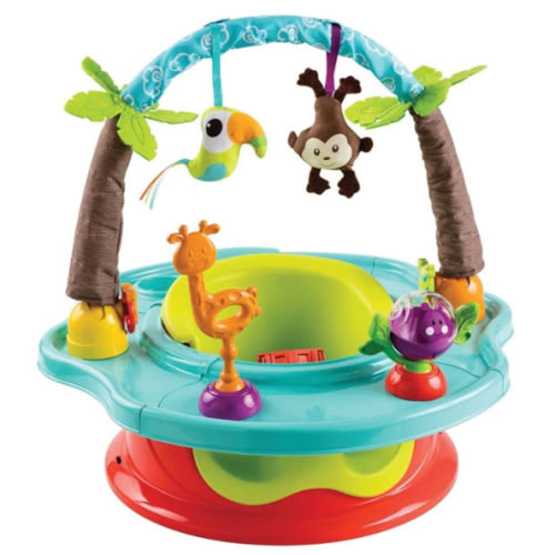 Summer by Bright Starts Deluxe SuperSeat, Wild Safari, Fun Baby Seat for Sitting Up, Playtime, and Meals, Ages 4 Months to 4 Years