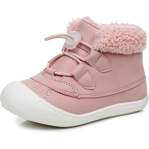 Ahannie Toddler Boots for Boys Girls – Baby Water-Resistant First Walker Fall & Winter Boots with Protective Toe