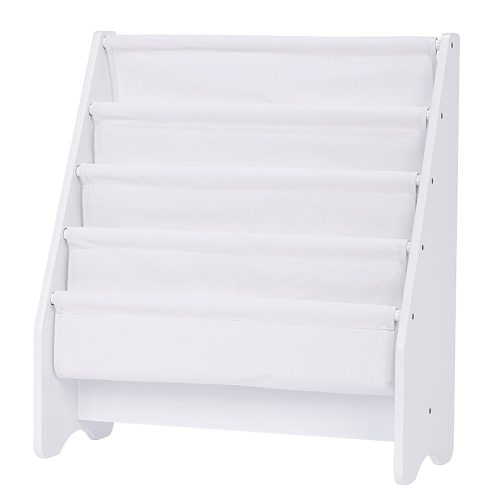Etokfoks 4 Tier White Kids Bookshelf Organizer Solid Wood and Cotton Sling Rack for Children Rooms Holds Books and Magazines 1 Piece in the Kids Bookcases department at Lowes.com