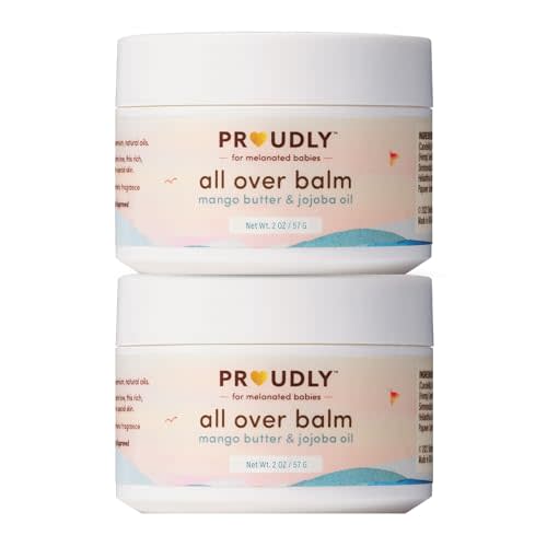 PROUDLY All Over Balm by Gabrielle Union & Dwyane Wade, Helps Relieve Cradle Cap & Eczema, for Black & Brown Babies, Dry, Sensitive Skin, Frangrance Free, 2-Pack (2 oz each)