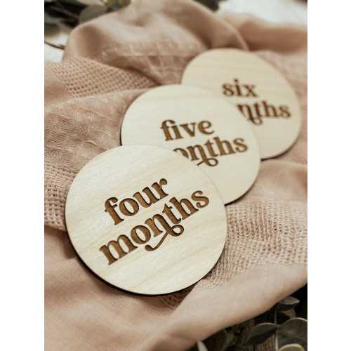 Wooden Baby Milestone Discs: Pregnancy & Newborn Photo Props