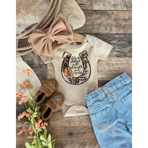 Wildflower Horseshoe (S/S Onesie/Tee)(little kid)(clay) – theFRINGEDpineapple