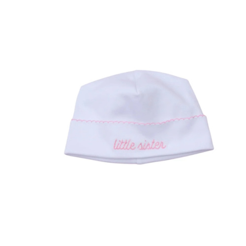 Little Sister Embroidered Hat Pink