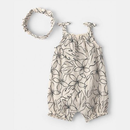 Baby Girl Carter's 2-Piece Floral Romper & Headwrap Set