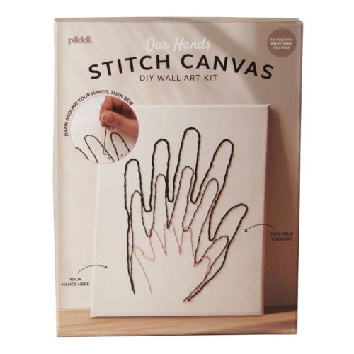 Pikkii Our Hands Stitch Canvas Embroidery Wall Art Kit