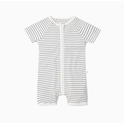 Zip Summer Sleepsuit Grey Stripe / 0 - 3 M
