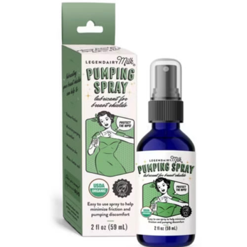 Legendairy Milk Pumping Spray 4 oz., Helps Sore Nipples & Clogged Ducts, Organic Lubricant for Breast Shields and Flanges, Vegan Breast Pump Spray, Natural & Lanolin-Free, Made in USA