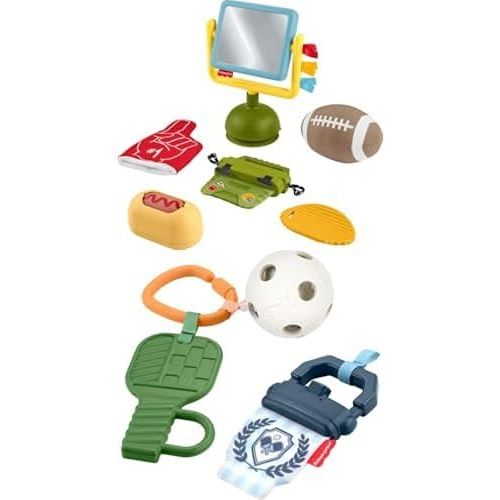 Bundle of Fisher-Price Mini Me Tiny Tailgater Set, 6 Sports-Themed Sensory Activities Ages 3+ Months + Fisher-Price Mini Me Let’s Play Pickleball Set, 3 Sports-Themed Sensory Activities Ages 3+ Months