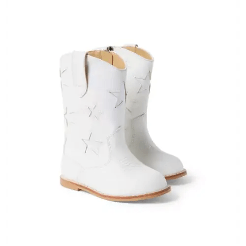 Girl White Star Cowgirl Boot by Janie and Jack