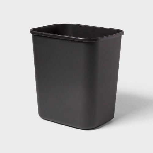 7gal Wastebasket Black - Brightroom™: Compact 7.7 Gallon Indoor Trash Can, Rectangle, Polypropylene, Open Top, Dorm Use