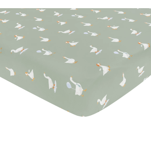 Mini Crib Sheet in Silly Goose