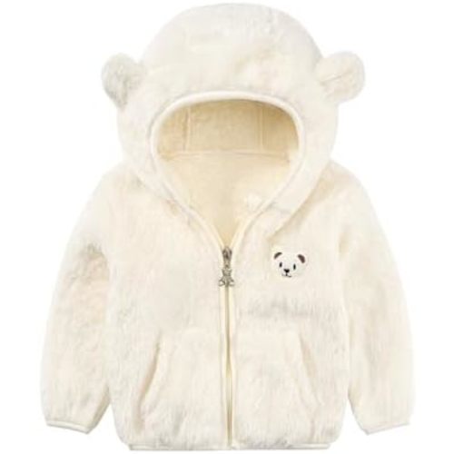Baby Boys Girls Fleece Jackets Zip Up Hoodies Cute Bear Coats Fall Winter Fuzzy Jacket Newborn Boys Girls Outwear