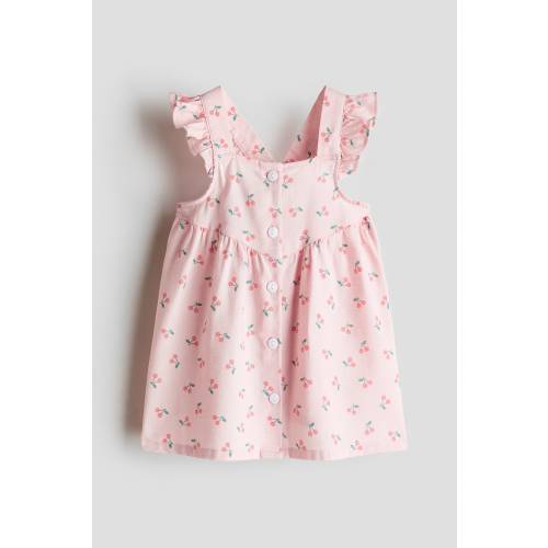 RUFFLE-TRIMMED COTTON DRESS