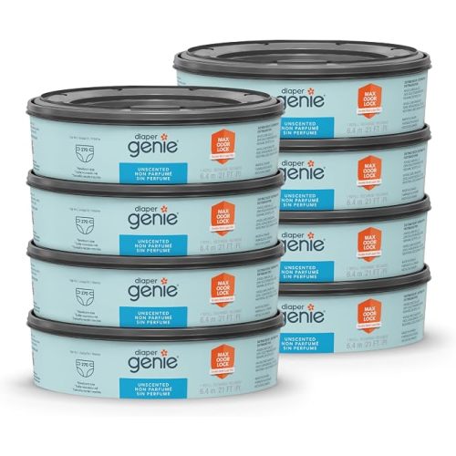 Diaper Genie Bags Refills 270 Count (Pack of 8) with Max Odor Lock | Holds Up to 2160 Newborn Diapers