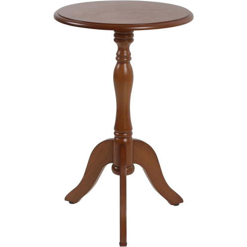 Round Small End Table, Wooden Pedestal Side Coffee Tables, Vintage Accent Nightstand for Living Room, Bedroom, Entryway (1, Walnut)