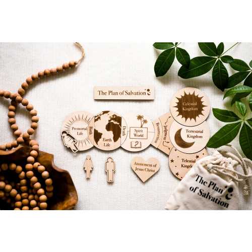 Plan of Salvation Teaching Kit for Missionaries and Families, Multi-Language, Wooden Puzzle, Family Home Evening, The Church of Jesus Christ