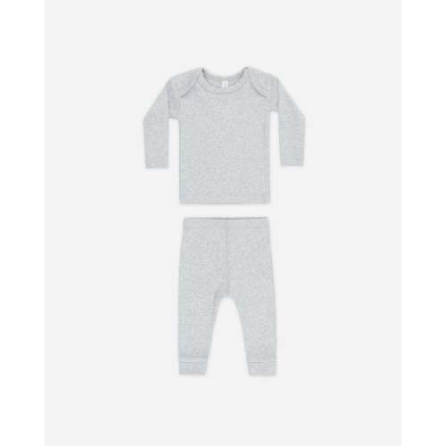 Ribbed Tee And Legging Set Dusty Blue – Quincy Mae