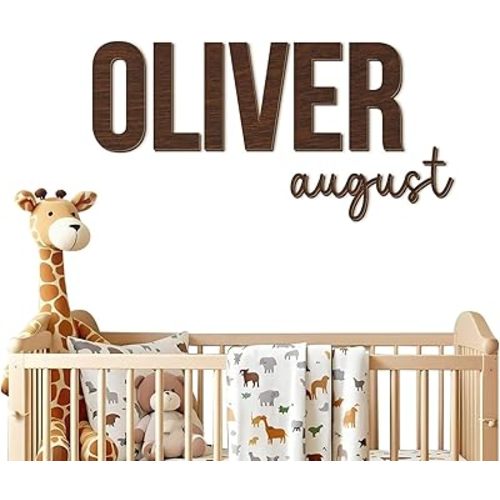 Personalized Nursery Name Sign - Custom Wooden Name Signs for Kids Room, Personalized Name Sign for Nursery - Perfect Baby Gift & Wall Name Decoration (NA31)
