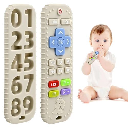 Jouets de dentition pour bébés de 3 à 6 à 12 mois, jouets sensoriels en silicone de qualité alimentaire avec télécommande pour bébé de 3, 6, 9 mois, nouveau-né garçon, fille, autisme, jouets