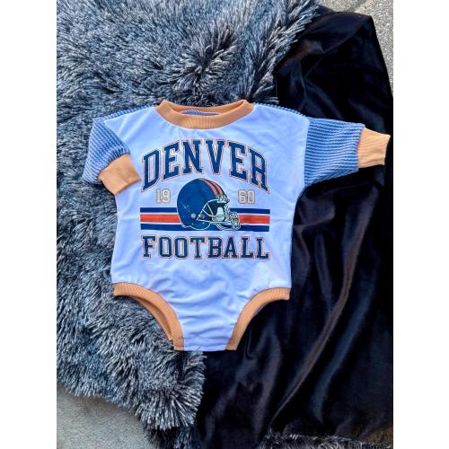 Denver Football Bubble Romper With Snaps| bubble romper | newborn baby outfit | baby outfit | birthday baby outfit
