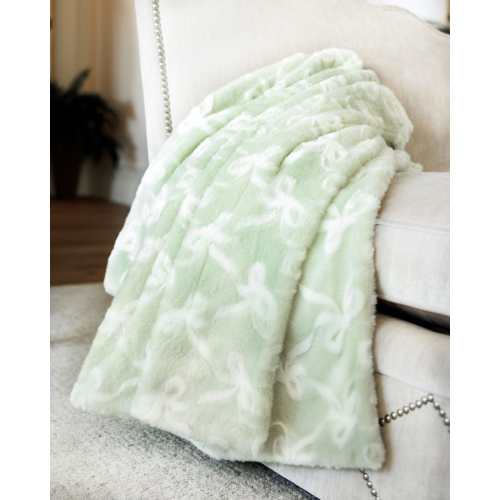 Bows Mint Plush Blanket