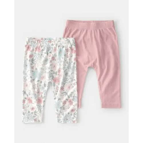 Baby Girl 2-Pack Butterfly Garden PurelySoft Pants - Pink | Carter's