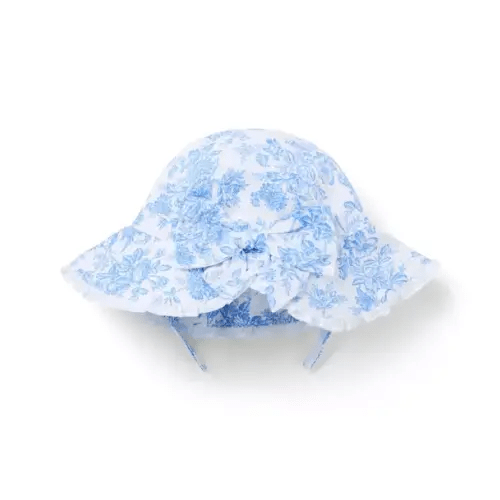 Baby Dreamy Blue Floral Baby Floral Ruffle Sun Hat by Janie and Jack