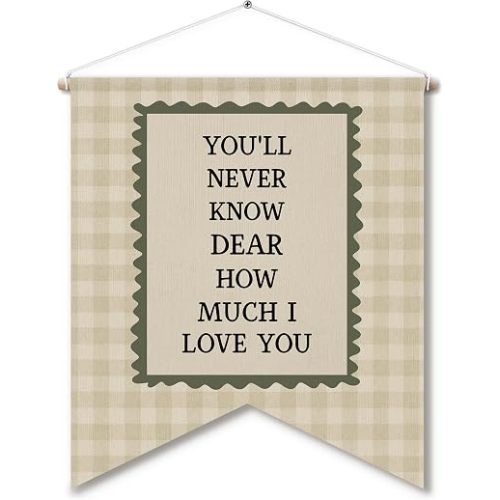 Neutral Gingham Girl Nursery Wall Art Poster Hanger 12x14 Inch