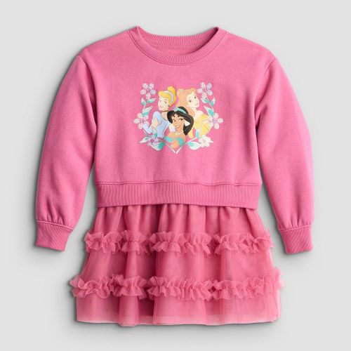 Baby & Toddler Girl Jumping Beans Disney Princess Belle, Jasmine & Cinderella Tutu Sweatshirt Dress