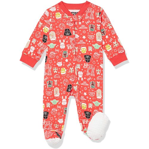 Amazon Essentials Disney | Marvel | Star Wars Unisex Babies, Toddlers and Kids' Footed Sleepers, Zip Up Pajamas, Multipacks