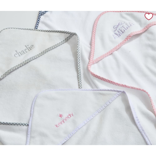 Gingham Baby Hooded Towels | Pottery Barn Kids