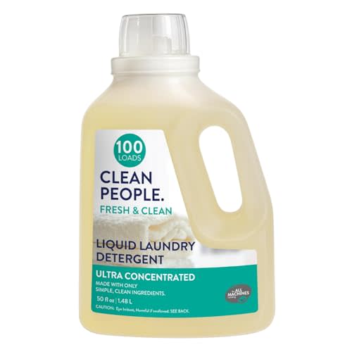The Clean People Liquid Laundry Detergent - Recyclable Packaging, Stain Fighting - Ultra Concentrated, Laundry Soap - Fresh Scent, 50 fl oz