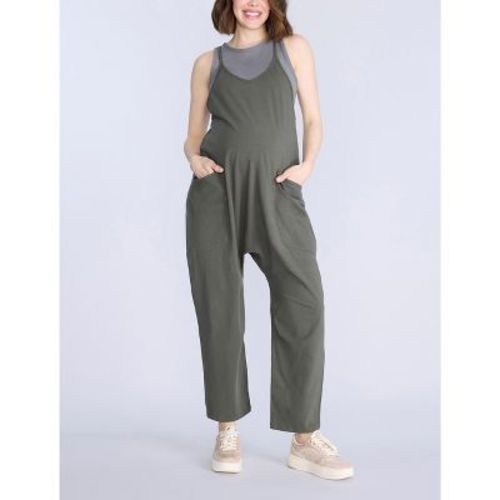 Women's Sleeveless Relaxed Fit Maternity Jumpsuit | Motherhood Maternity